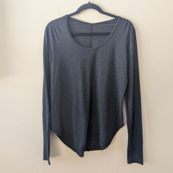 Lululemon Yogini 5 Year Long Sleeve Tee Heathered Black Size 8 - Picture 4 of 7